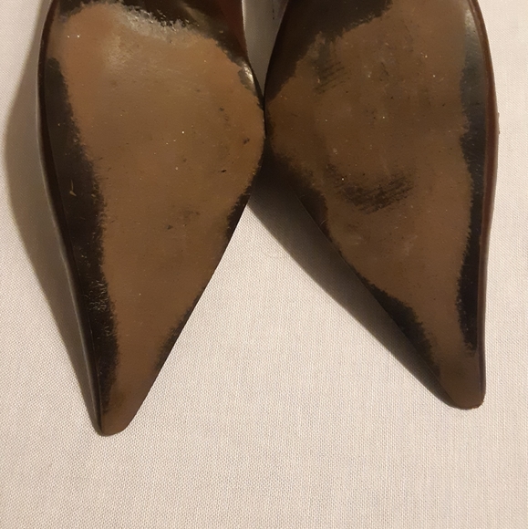 2 for 20 ALDO • Size 36 • BROWN LEATHER POINTY KITTEN HEELS - Picture 2 of 4